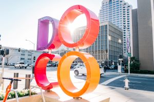 Photo of DOCO sculpture in downtown Sacramento.