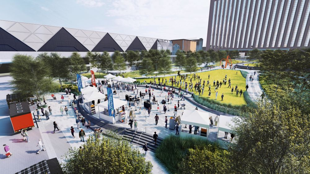 Barney Allis Event Plaza Rendering. Photo Credit: HOK