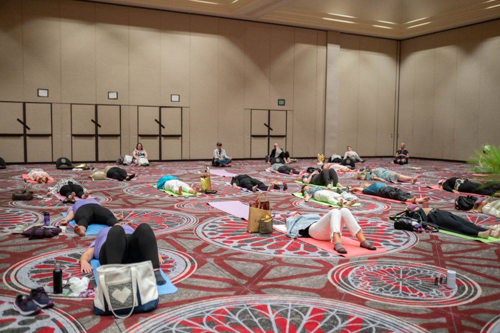 Photo of yoga session room at Healthcare Advocate Summit.