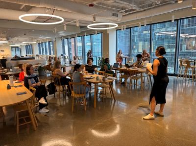 Brittany Cerrillos speaking at SITE Chicago Young Leader's Co-Workday