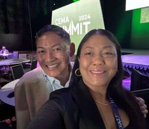 Selfie photo of Gary Murakami (left) and Tina Adkins-Fisher.