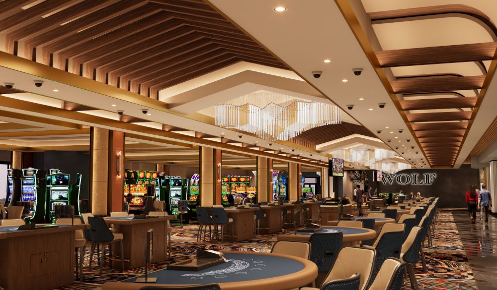 Rendering of gaming floor at Caesars Republic Lake Tahoe Hotel & Casino.