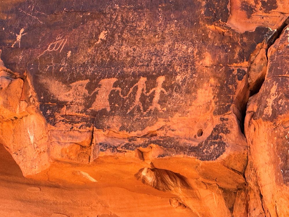 Ancient petroglyphs in the Valley of Fire.