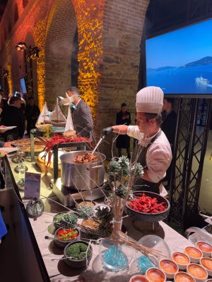 An F&B action station at Rixos Terane.