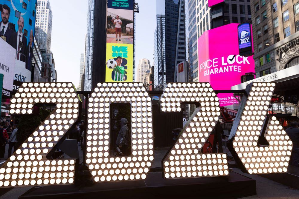 Promo light board for FIFA 2026 in Time Square.