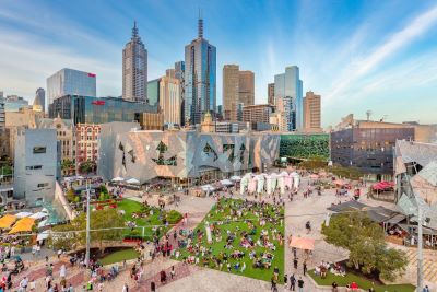 Fed Square in Melbourne, Victoria, Australia. Credit: Tourism Australia.