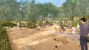Rendering of Bocce Courts, Heartland of America Park