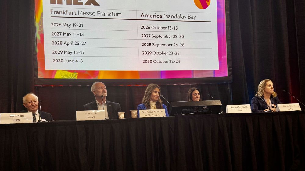 Photo of panelists during IMEX America 2025 press conference.