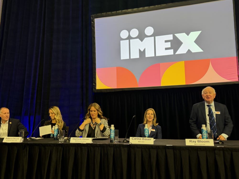 Photo of participants at IMEX Group press conference at IMEX America 2024.