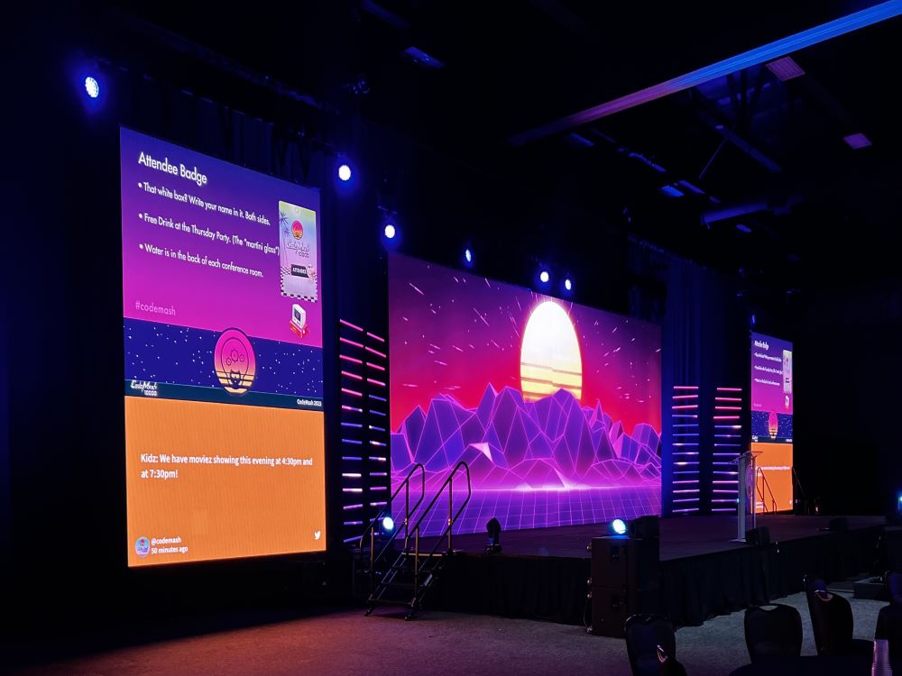Image of stage from CodeMash 2020.