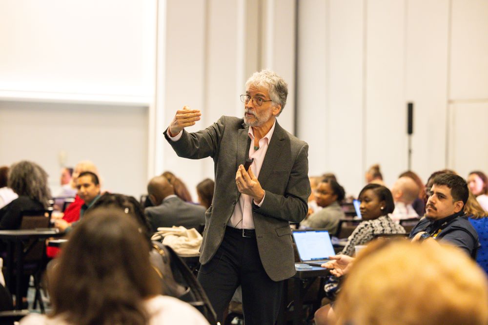 Photo of Jim Spellos speaking at International Association of Administrative Professionals.