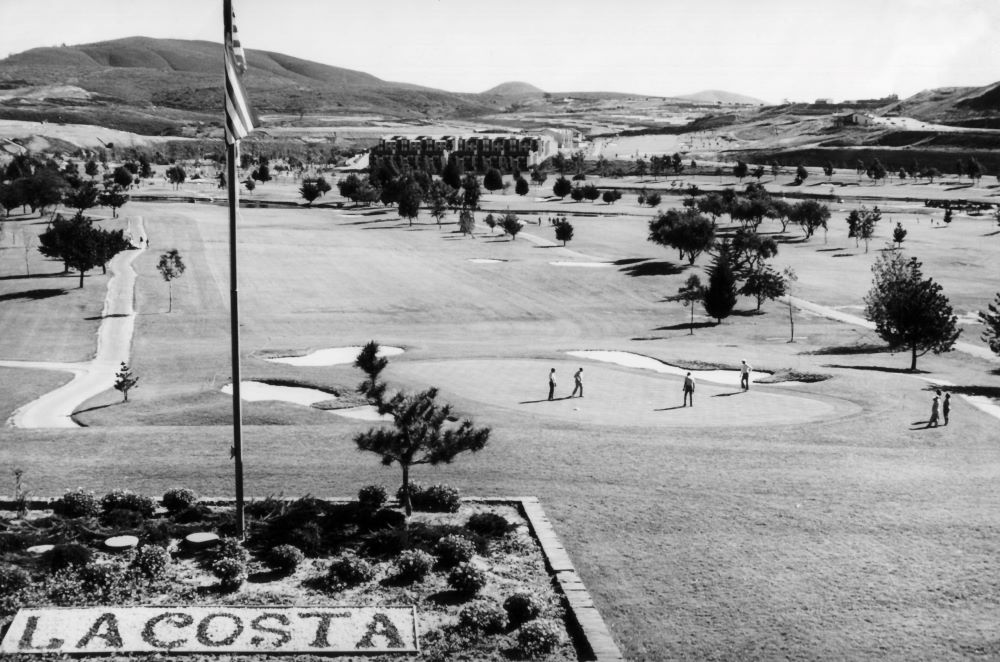 Historic black-and-white photo of La Costa Resort North Course from 1965.