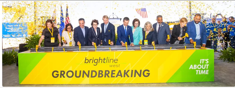 Photo of groundbreaking of Brightline West.