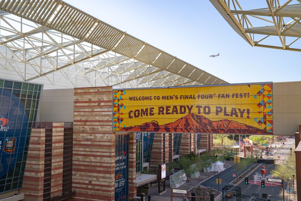 Photo of banner for Men's Final Four Fan Fest.