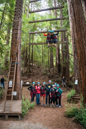 Photo of Team Chaminade Ropes Course.