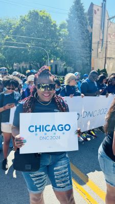 Tyra Dyson at the 2024 DNC in Chicago