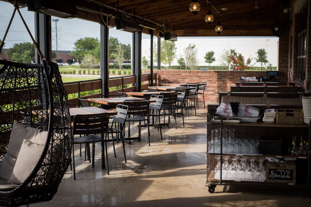 Photo of the interior patio area of Whiskey Cake.