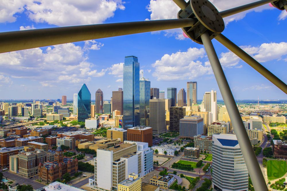 Dallas skyline from GeO-Deck at Reunion Tower