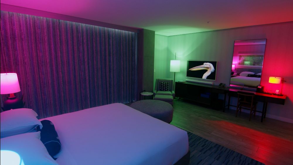 Smart hotel room of the future at Kimpton Rowan, Palm Springs