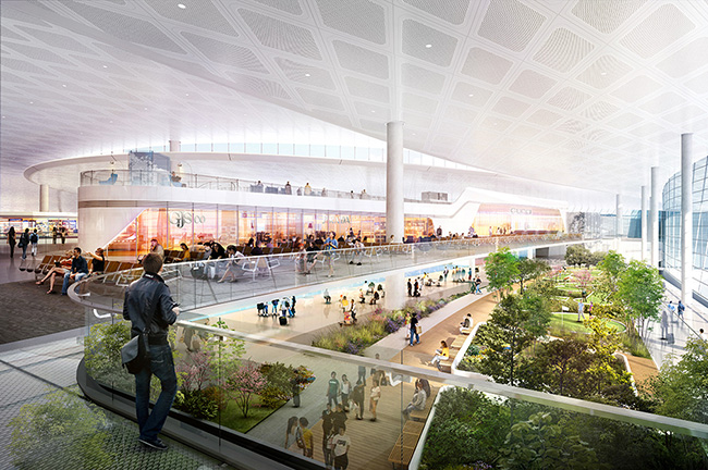 Biophilic Design at an Airport, Credit: Corgan Biophilic Design at an Airport, Credit: Corgan