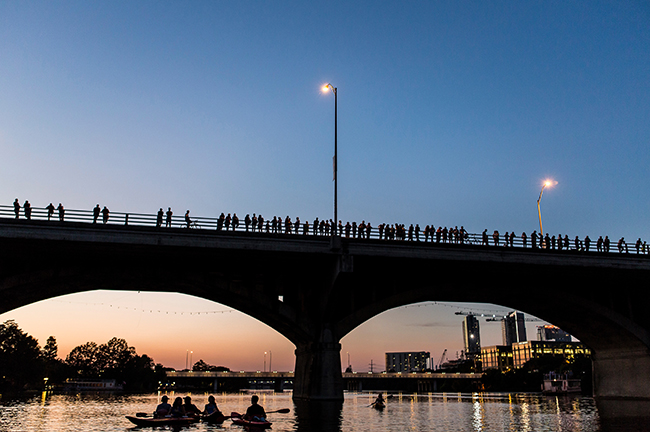 Congress Avenue Bridge Bat Show, Credit: Visit Austin