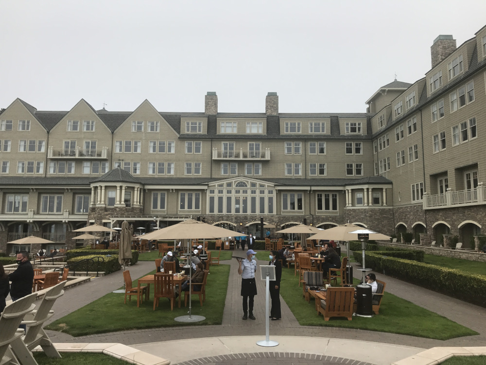 The Ocean Terrace at The Ritz-Carlton, Half Moon Bay has been pressed into service even more as a restaurant since the pandemic hit.