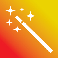 Magic Wand Silhouette on Yellow/Orange/Red Square Background