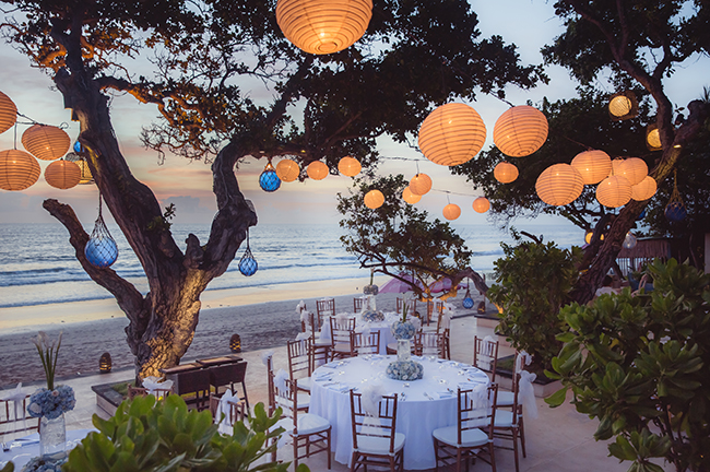 Beach Event Setup With Hanging Lights
