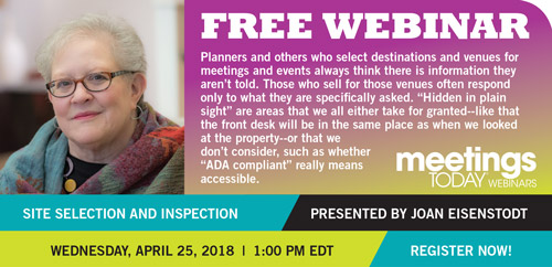 Meetings Today Site Selection Webinar Teaser Wednesday April 25, 2018