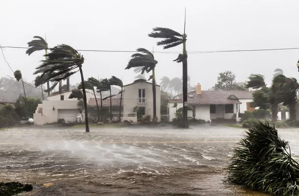 Flooded Street During Hurricane Irma in Fort Lauderdale, FL