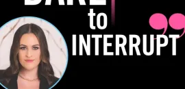 Graphic of Dare to Interrupt Podcast logo.