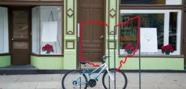 Ohio-shaped bike rack. Credit: Visit Cincy