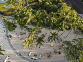 Aerial shot of Coconut Grove at Fairmont Orchid 