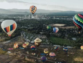 Balloon race over the Reno skyline