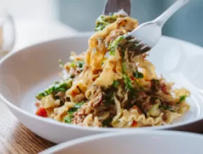 Bowl of Mafaldini Alla Funghi from Karen Akunowicz at Fox & The Knife  