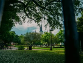 View of Jackson Square from the park in New Orleans