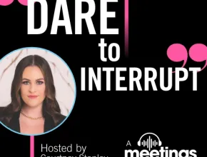 Dare to Interrupt podcast logo.