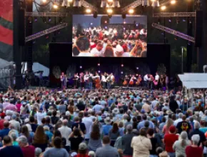 Photo of Balsam Range performing at World of Bluegrass 2019.