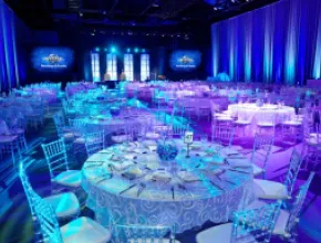 Banquet setup in ballroom at Universal Orlando
