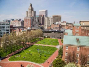 JWU campus aerial in Providence, Rhode Island