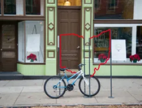 Ohio-shaped bike rack. Credit: Visit Cincy