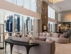 Park Hyatt New York Manhattan Suite Living Room Rendering