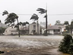 Flooded Street During Hurricane Irma in Fort Lauderdale, FL