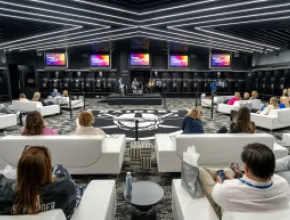 Brand Experience Summit breakout in Las Vegas NFL football team's locker room