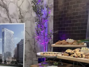 Signia by Hilton Indianapolis rendering seen at the topping out ceremony on October 3.