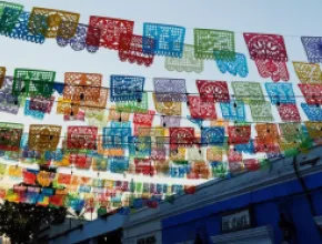 Papel picado banners in San José del Cabo