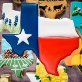 Cookies in the shape of Texas
