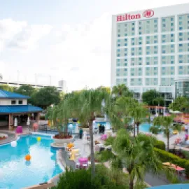 Hilton Orlando exterior and pool deck