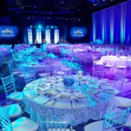 Banquet setup in ballroom at Universal Orlando