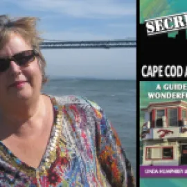 Photo of Author Maria Lenhart (left) and the cover of Secret Cape Cod and the Islands